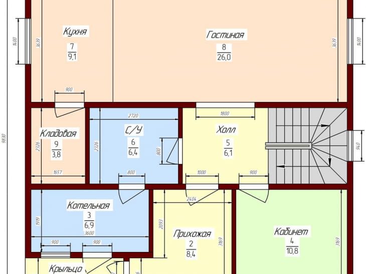 Проект М-197 - Одноэтажные дома из СИП панелей в ЯНАО: Салехард, Лабытнанги, Надым, Новый Уренгой, Ноябрськ