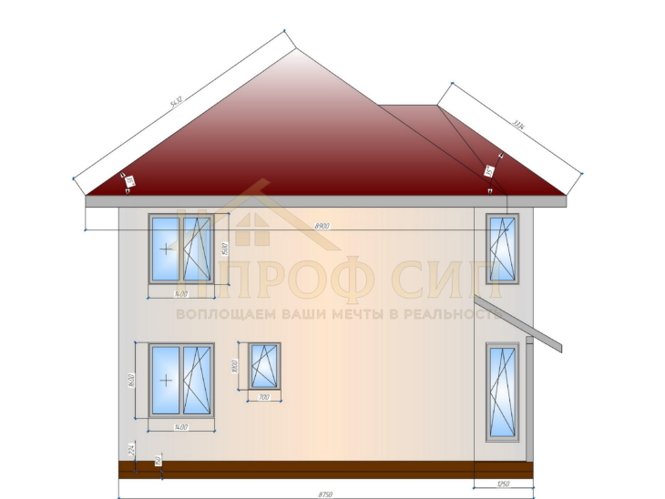 Проект Д-155 - Одноэтажные дома из СИП панелей в ЯНАО: Салехард, Лабытнанги, Надым, Новый Уренгой, Ноябрськ